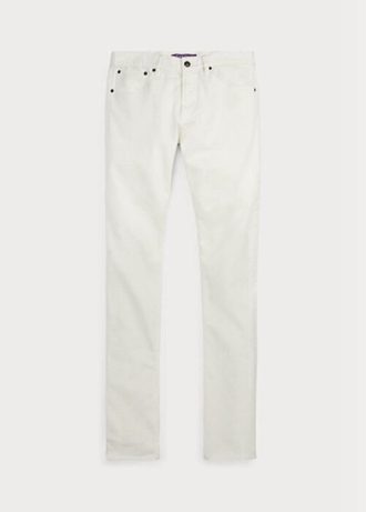 Beyaz Erkek Ralph Lauren Slim Fit Streç Kot Pantolon
