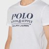 Beyaz Erkek Ralph Lauren Slogan Yuvarlak Yaka Tişörtler Beyaz Erkek Ralph Lauren Slogan Yuvarlak Yaka Tişörtler