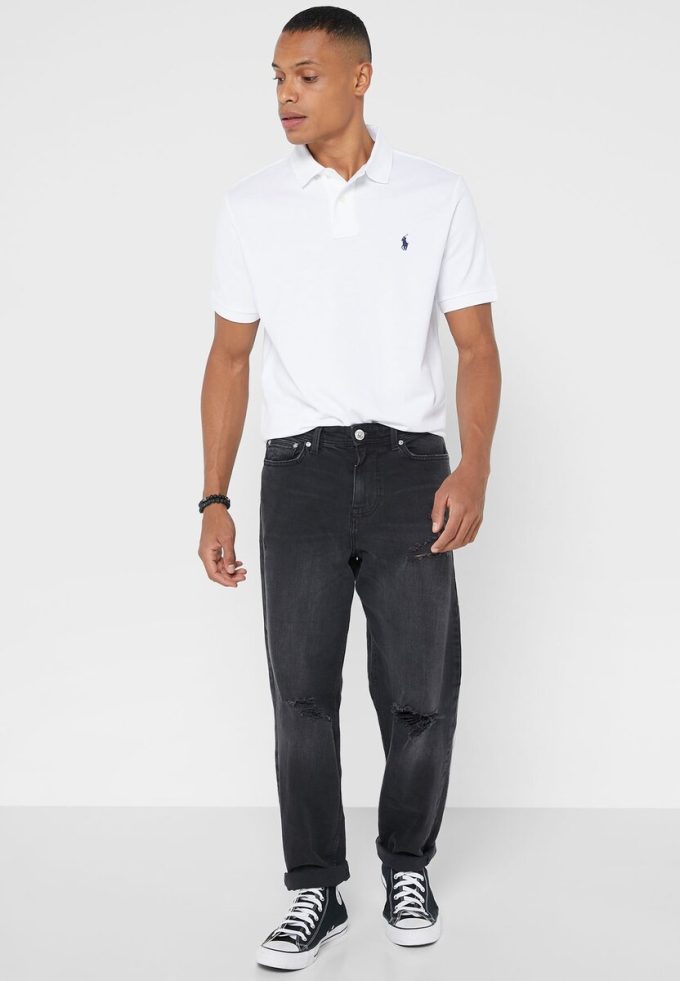 Beyaz Erkek Ralph Lauren Temel Polo Tişörtleri Beyaz Erkek Ralph Lauren Temel Polo Tişörtleri