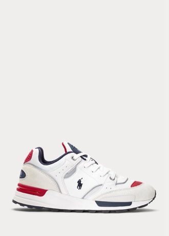Beyaz Erkek Ralph Lauren Trackster 200 Spor Ayakkabı