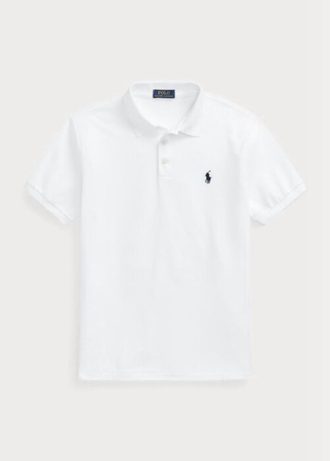 Beyaz Erkek Ralph Lauren Özel Slim Fit Birdseye Polo Tişörtleri