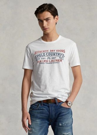 Beyaz Erkek Ralph Lauren Özel Slim Fit Polo Country Tişörtleri