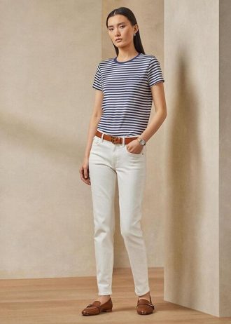 Beyaz Kadın Ralph Lauren 400 Matchstick Kot Pantolon