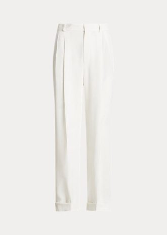 Beyaz Kadın Ralph Lauren Düz Paça Saten Pantolon