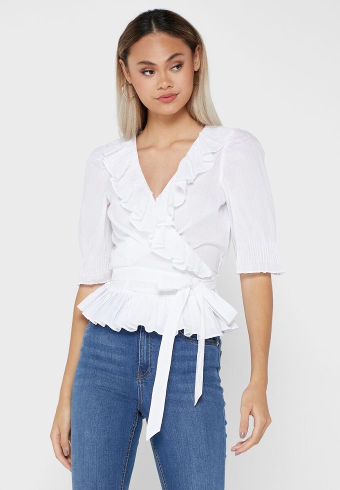 Beyaz Kadın Ralph Lauren Fırfır Detaylı Üstler Beyaz Kadın Ralph Lauren Fırfır Detaylı Üstler