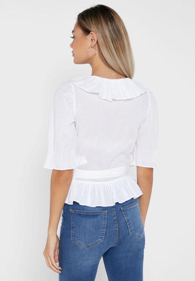 Beyaz Kadın Ralph Lauren Fırfır Detaylı Üstler Beyaz Kadın Ralph Lauren Fırfır Detaylı Üstler