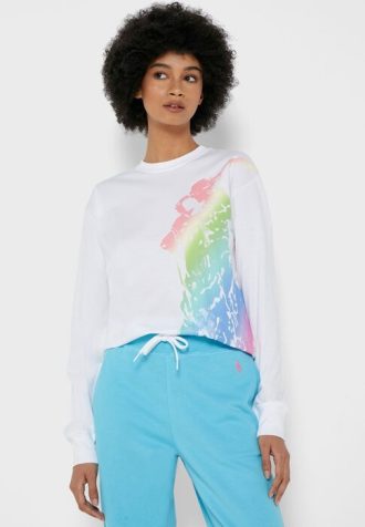 Beyaz Kadın Ralph Lauren Grafik Tişörtleri