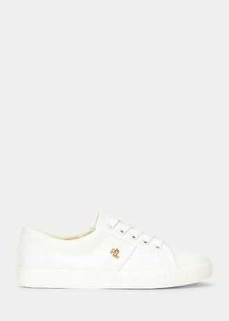 Beyaz Kadın Ralph Lauren Janson II Kanvas Spor Ayakkabı