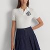 Beyaz Kadın Ralph Lauren Jersey Polo Tişörtleri Beyaz Kadın Ralph Lauren Jersey Polo Tişörtleri
