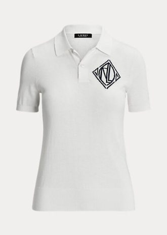 Beyaz Kadın Ralph Lauren Jersey Polo Tişörtleri