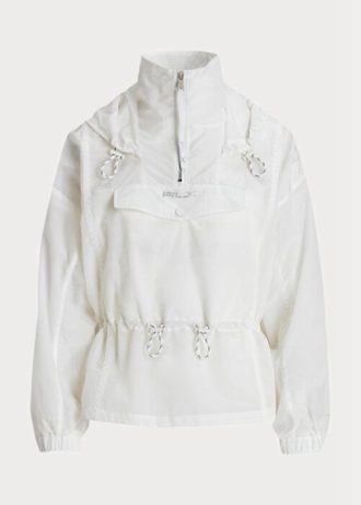 Beyaz Kadın Ralph Lauren Katlanabilir Yarı Saydam Yırtılmaz Rüzgarlık