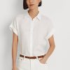 Beyaz Kadın Ralph Lauren Keten Dolman Kollu Gömlekler Beyaz Kadın Ralph Lauren Keten Dolman Kollu Gömlekler