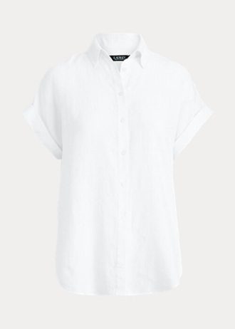 Beyaz Kadın Ralph Lauren Keten Dolman Kollu Gömlekler