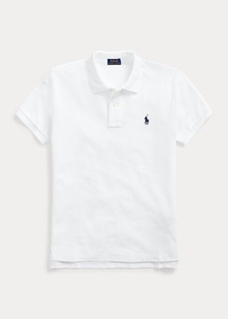 Beyaz Kadın Ralph Lauren Klasik Kesim File Polo Tişörtler