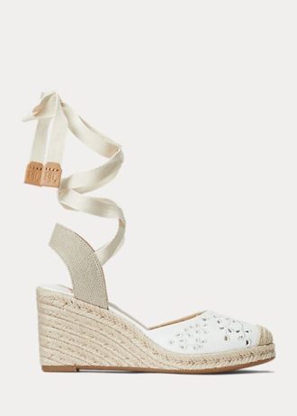 Beyaz Kadın Ralph Lauren Paislee Gözlü Nappa Deri Espadril