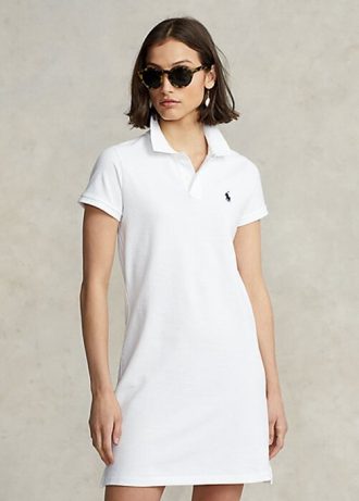Beyaz Kadın Ralph Lauren Pamuklu File Elbise