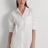 Beyaz Kadın Ralph Lauren Pamuklu Geniş Kumaş Gömlekler Beyaz Kadın Ralph Lauren Pamuklu Geniş Kumaş Gömlekler