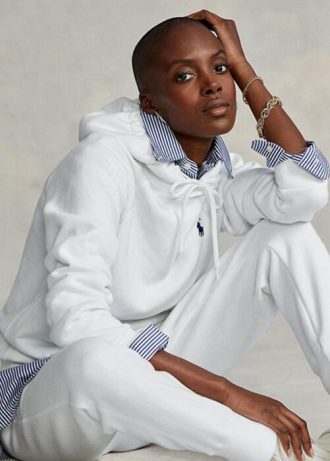 Beyaz Kadın Ralph Lauren Polar Kapüşonlu Sweatshirt