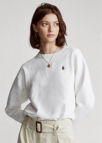 Beyaz Kadın Ralph Lauren Polar Kazak Sweatshirt
