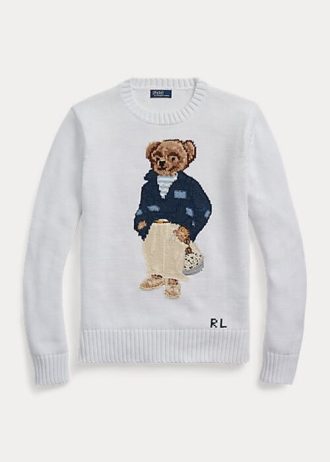 Beyaz Kadın Ralph Lauren Polo Bear Pamuk Karışımlı Kazaklar