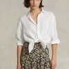 Beyaz Kadın Ralph Lauren Rahat Kesim Keten Gömlekler Beyaz Kadın Ralph Lauren Rahat Kesim Keten Gömlekler