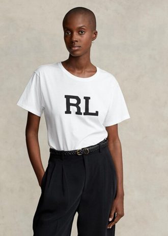 Beyaz Kadın Ralph Lauren Rl Logolu Forma Tişörtleri