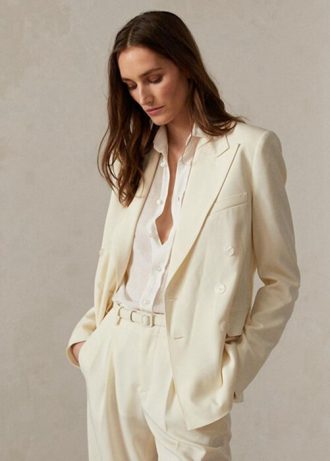 Beyaz Kadın Ralph Lauren Safford Yün Gabardin Blazer