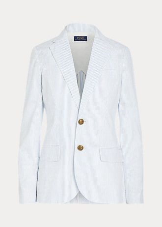 Beyaz Kadın Ralph Lauren Seersucker Blazer’ları