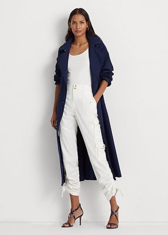 Beyaz Kadın Ralph Lauren Shantung Kargo Pantolon