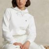 Beyaz Kadın Ralph Lauren Shrunken Fit Polar Kapüşonlu Üst Beyaz Kadın Ralph Lauren Shrunken Fit Polar Kapüşonlu Üst
