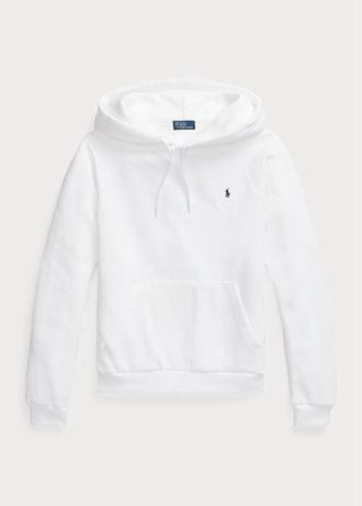 Beyaz Kadın Ralph Lauren Shrunken Fit Polar Kapüşonlu Üst