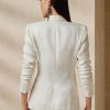 Beyaz Kadın Ralph Lauren Skye Keten Kanvas Blazer Beyaz Kadın Ralph Lauren Skye Keten Kanvas Blazer