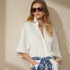 Beyaz Kadın Ralph Lauren Soloman Keten Bluz Gömlekleri Beyaz Kadın Ralph Lauren Soloman Keten Bluz Gömlekleri