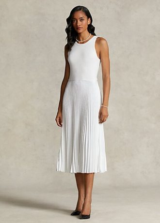 Beyaz Kadın Ralph Lauren The Spelman Koleksiyonu Pileli Elbise