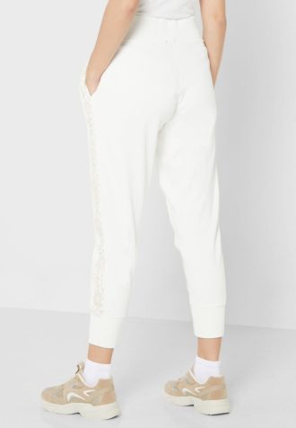 Beyaz Kadın Ralph Lauren Yüksek Bel Örme Pantolon