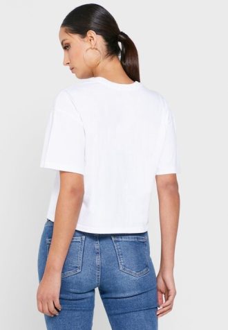 Beyaz Kadın Ralph Lauren Yuvarlak Yaka Grafik Tişörtler