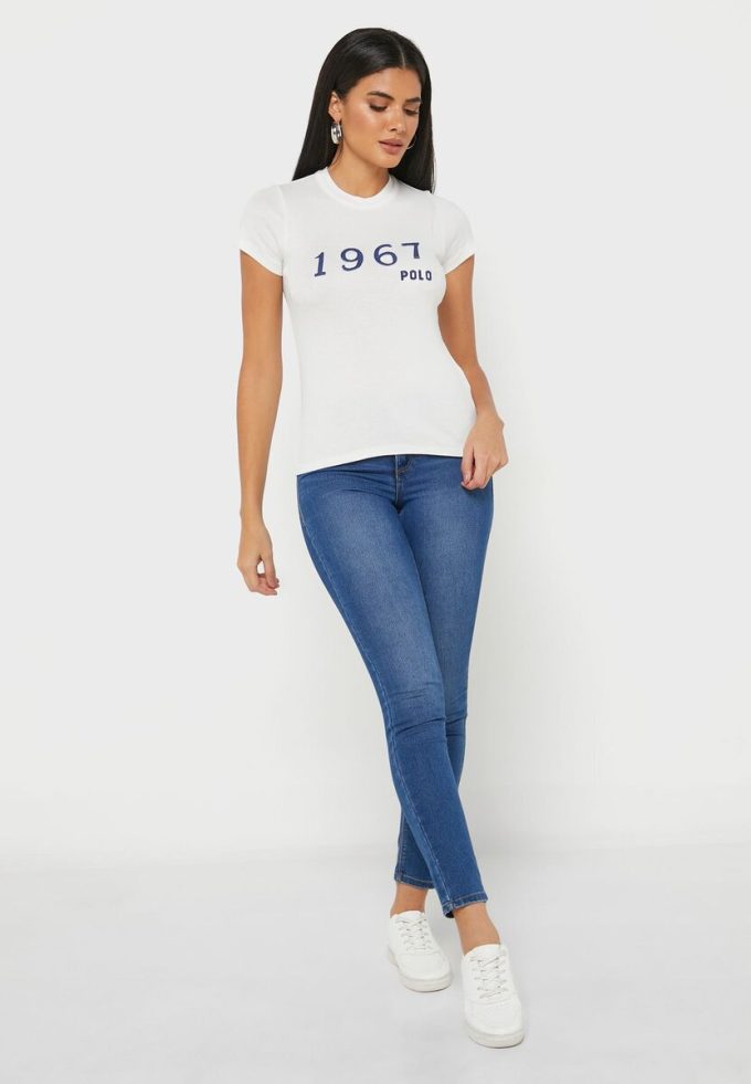 Beyaz Kadın Ralph Lauren Yuvarlak Yaka Grafik Tişörtler Beyaz Kadın Ralph Lauren Yuvarlak Yaka Grafik Tişörtler