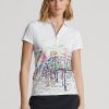 Beyaz Kadın Ralph Lauren Özel Kesim Fransız Çeyrek Motifli Polo Tişörtler Beyaz Kadın Ralph Lauren Özel Kesim Fransız Çeyrek Motifli Polo Tişörtler