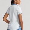 Beyaz Kadın Ralph Lauren Özel Kesim Jersey Polo Tişörtleri Beyaz Kadın Ralph Lauren Özel Kesim Jersey Polo Tişörtleri