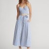 Beyaz / Mavi Kadın Ralph Lauren Çizgili Pamuklu A Kesim Etekler Beyaz / Mavi Kadın Ralph Lauren Çizgili Pamuklu A Kesim Etekler