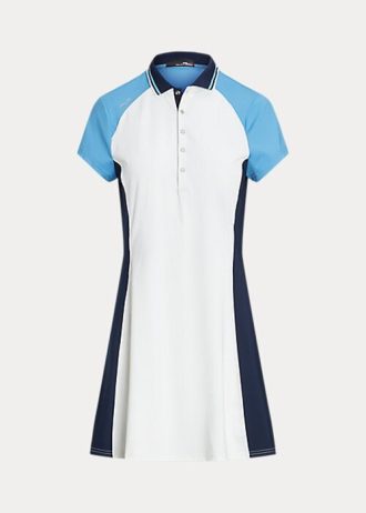 Beyaz / Mavi Kadın Ralph Lauren Renk Bloklu Esnek Jersey Elbise