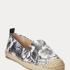 Beyaz / Siyah Kadın Ralph Lauren Cameryn III Çiçekli Deri Espadril Beyaz / Siyah Kadın Ralph Lauren Cameryn III Çiçekli Deri Espadril