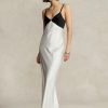 Beyaz / Siyah Kadın Ralph Lauren Kontrast Saten Kolsuz Elbise Beyaz / Siyah Kadın Ralph Lauren Kontrast Saten Kolsuz Elbise