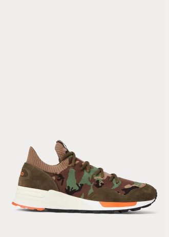 Camo Erkek Ralph Lauren Trackster 200II Camo Örgü Spor Ayakkabı