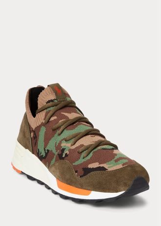 Camo Erkek Ralph Lauren Trackster 200II Camo Örgü Spor Ayakkabı