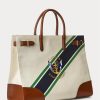 Doğal/Grafik Çizgili Kadın Ralph Lauren Baskılı Büyük Boy Kanvas Devyn Tote Çantalar Doğal/Grafik Çizgili Kadın Ralph Lauren Baskılı Büyük Boy Kanvas Devyn Tote Çantalar