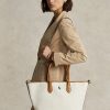 Doğal/Lacivert Kadın Ralph Lauren Çift Taraflı Kanvas Orta Boy Bellport Tote Çantalar Doğal/Lacivert Kadın Ralph Lauren Çift Taraflı Kanvas Orta Boy Bellport Tote Çantalar