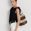 Doğal/Siyah/Lauren Tan Kadın Ralph Lauren Hasır Büyük Andie El Çantası Doğal/Siyah/Lauren Tan Kadın Ralph Lauren Hasır Büyük Andie El Çantası