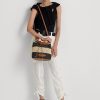 Doğal/Siyah/Lauren Tan Kadın Ralph Lauren Hasır Büyük Andie El Çantası Doğal/Siyah/Lauren Tan Kadın Ralph Lauren Hasır Büyük Andie El Çantası