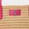 Doğal/Spor Pembe Kadın Ralph Lauren Deri Kenarlı Hasır Büyük Brie Tote Çantalar Doğal/Spor Pembe Kadın Ralph Lauren Deri Kenarlı Hasır Büyük Brie Tote Çantalar